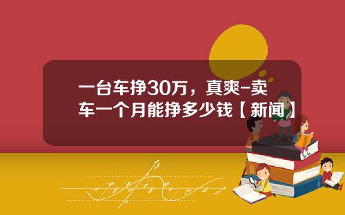 一台车挣30万，真爽-卖车一个月能挣多少钱【新闻】