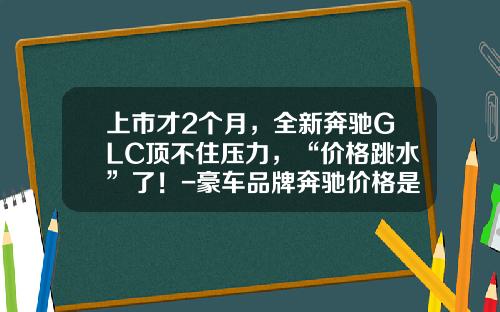 上市才2个月，全新奔驰GLC顶不住压力，“价格跳水”了！-豪车品牌奔驰价格是多少【新闻】.