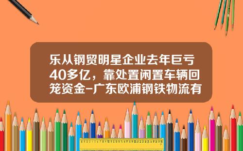 乐从钢贸明星企业去年巨亏40多亿，靠处置闲置车辆回笼资金-广东欧浦钢铁物流有限公司【新闻】.