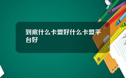到底什么卡盟好什么卡盟平台好