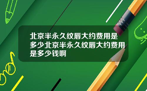 北京半永久纹唇大约费用是多少北京半永久纹唇大约费用是多少钱啊