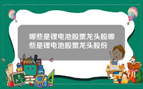 哪些是锂电池股票龙头股哪些是锂电池股票龙头股份
