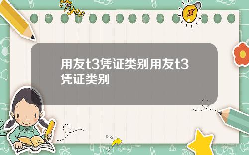 用友t3凭证类别用友t3凭证类别