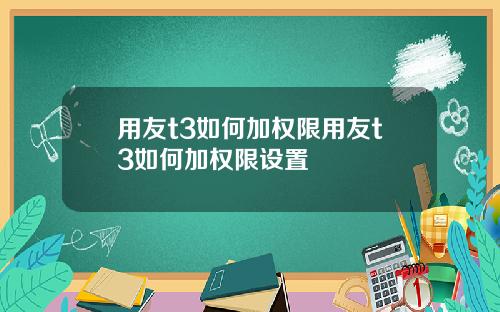 用友t3如何加权限用友t3如何加权限设置