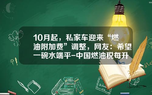 10月起，私家车迎来“燃油附加费”调整，网友：希望一碗水端平-中国燃油税每升交多少钱【新闻】.