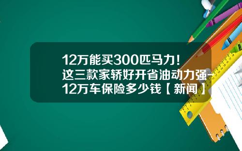 12万能买300匹马力！这三款家轿好开省油动力强-12万车保险多少钱【新闻】.