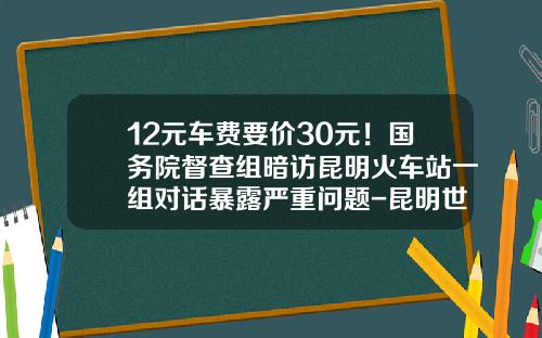 12元车费要价30元！国务院督查组暗访昆明火车站一组对话暴露严重问题-昆明世博出租车公司【新闻】.