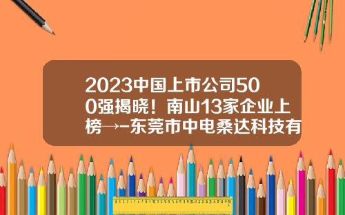 2023中国上市公司500强揭晓！南山13家企业上榜→-东莞市中电桑达科技有限公司
