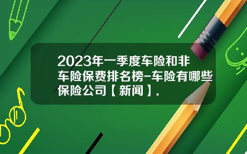2023年一季度车险和非车险保费排名榜-车险有哪些保险公司【新闻】.
