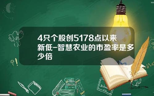 4只个股创5178点以来新低-智慧农业的市盈率是多少倍