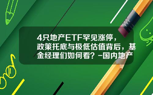 4只地产ETF罕见涨停，政策托底与极低估值背后，基金经理们如何看？-国内地产基金
