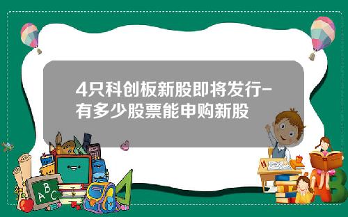 4只科创板新股即将发行-有多少股票能申购新股