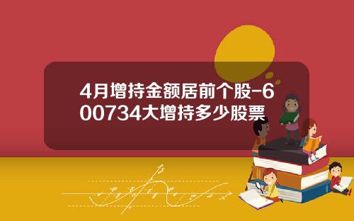 4月增持金额居前个股-600734大增持多少股票