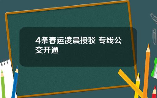 4条春运凌晨接驳 专线公交开通