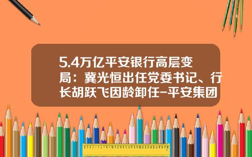5.4万亿平安银行高层变局：冀光恒出任党委书记、行长胡跃飞因龄卸任-平安集团多少人