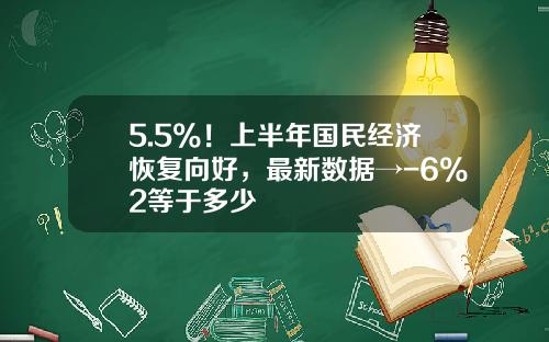 5.5%！上半年国民经济恢复向好，最新数据→-6%2等于多少