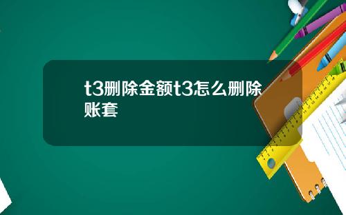 t3删除金额t3怎么删除账套