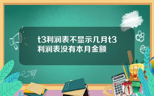 t3利润表不显示几月t3利润表没有本月金额
