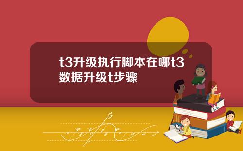 t3升级执行脚本在哪t3数据升级t步骤