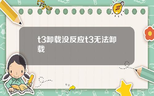 t3卸载没反应t3无法卸载