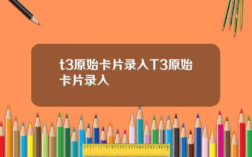 t3原始卡片录入T3原始卡片录入