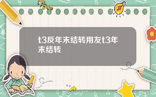 t3反年末结转用友t3年末结转