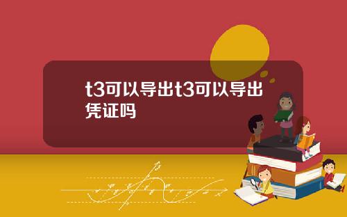 t3可以导出t3可以导出凭证吗