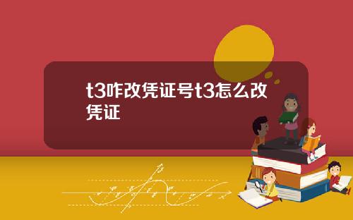 t3咋改凭证号t3怎么改凭证