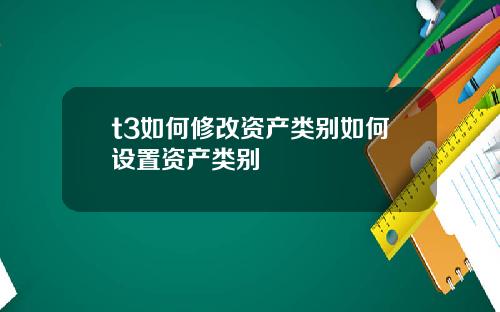 t3如何修改资产类别如何设置资产类别