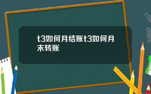 t3如何月结账t3如何月末转账