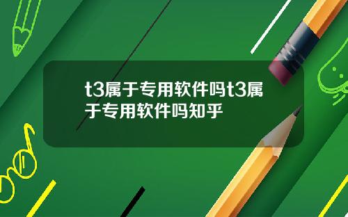 t3属于专用软件吗t3属于专用软件吗知乎