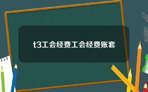 t3工会经费工会经费账套