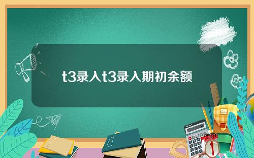 t3录入t3录入期初余额