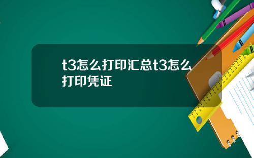t3怎么打印汇总t3怎么打印凭证