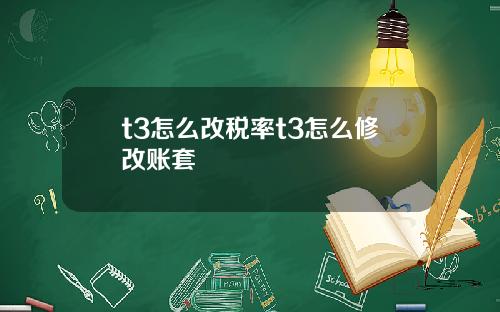 t3怎么改税率t3怎么修改账套