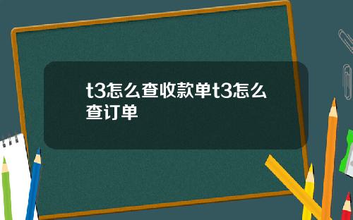 t3怎么查收款单t3怎么查订单