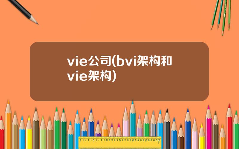 vie公司(bvi架构和vie架构)