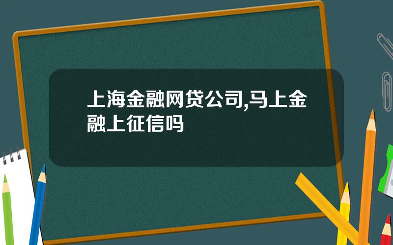 上海金融网贷公司,马上金融上征信吗