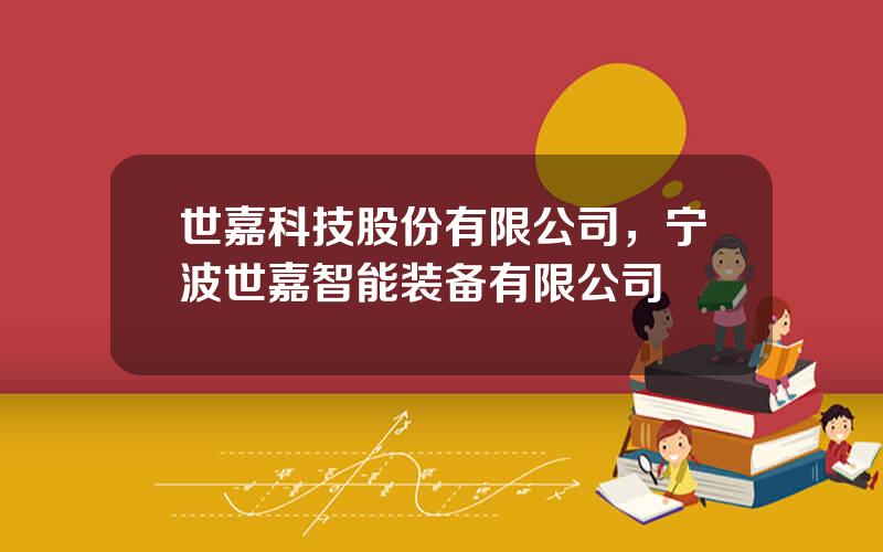 世嘉科技股份有限公司，宁波世嘉智能装备有限公司