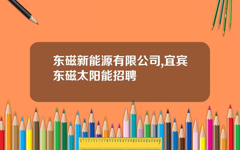 东磁新能源有限公司,宜宾东磁太阳能招聘