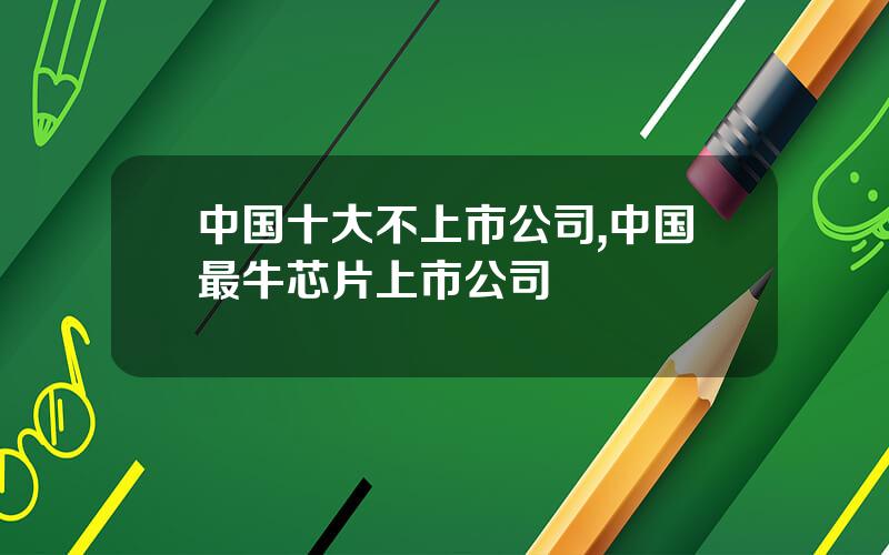 中国十大不上市公司,中国最牛芯片上市公司