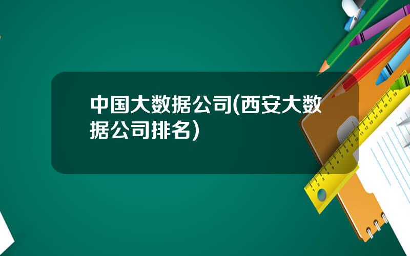 中国大数据公司(西安大数据公司排名)