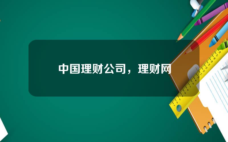 中国理财公司，理财网