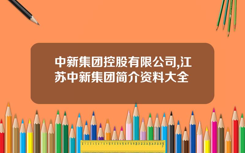 中新集团控股有限公司,江苏中新集团简介资料大全