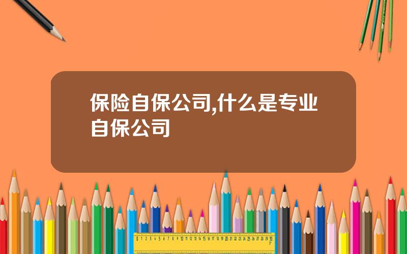 保险自保公司,什么是专业自保公司