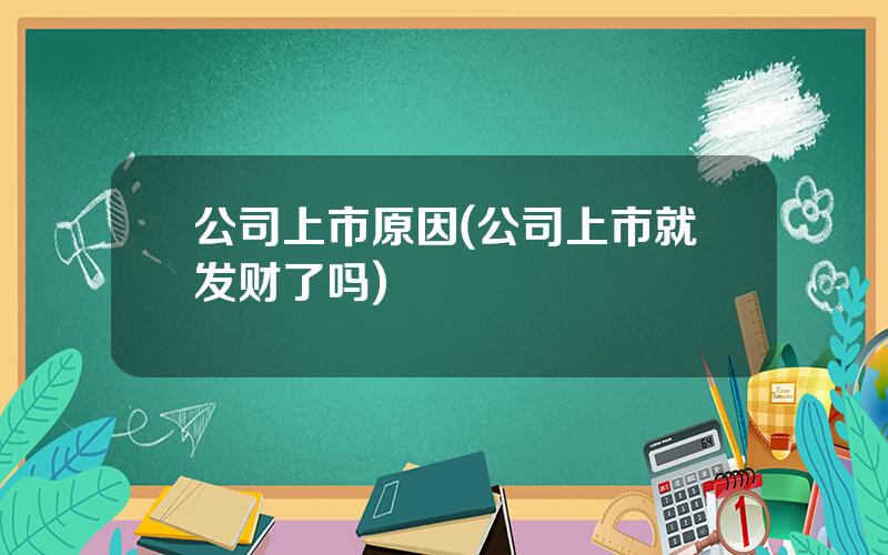 公司上市原因(公司上市就发财了吗)