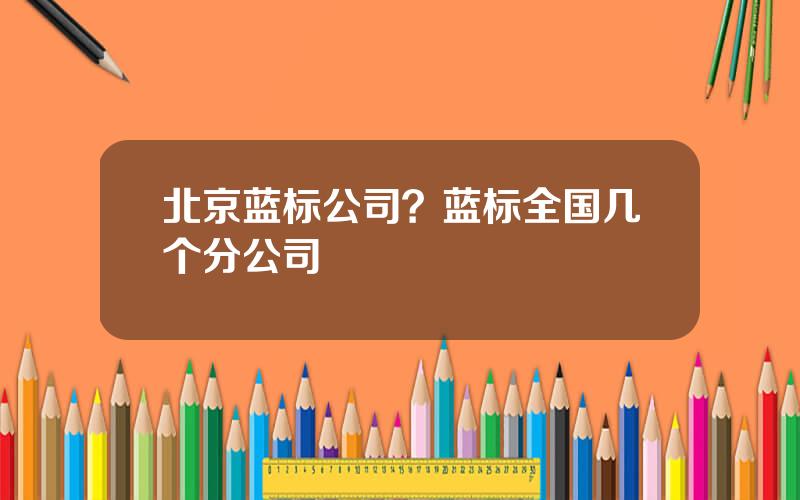 北京蓝标公司？蓝标全国几个分公司
