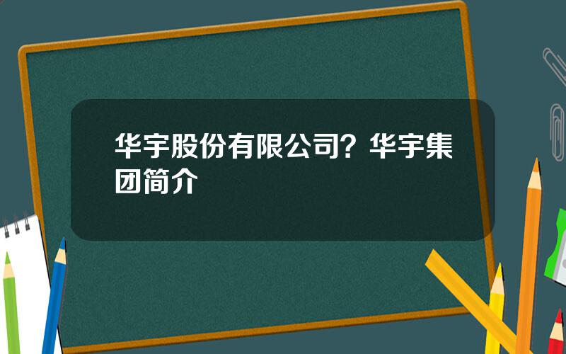华宇股份有限公司？华宇集团简介